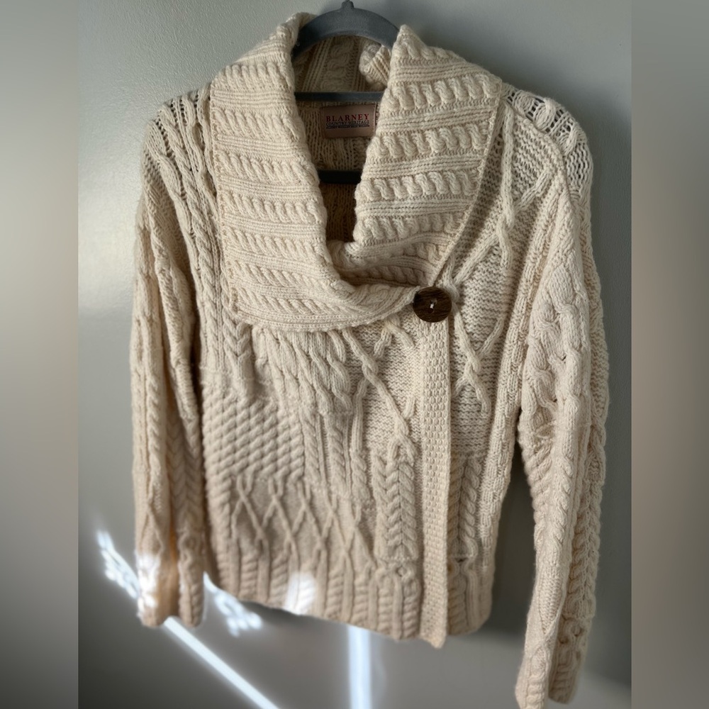 Blarney Country Heritage wool cream sweater small